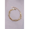 316L Kararmaz Çelik Gold Renk Top Zincirli Kadın Bileklik - TJ-BB4171