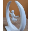 3D Zen Heykeli Modern Ay Tasarımlı Meditasyon Biblosu