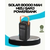 80000 mAh Güneş Enerjili Powerbank 4 Kablolu Type C Lightning Micro USB