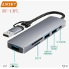 Airsky Hc13Fl 5 İn 1 Usb Type-C 2 İn 1 Çevirici