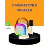 Çift Mikrofonlu Kompakt Karaoke Hoparlör – Uzun Pil Ömrü