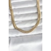 CM 14K Gold Renk Kalın Yassı Yılan Zincir Model 45 cm Kadın Kolye