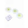 Dolap Işığı Mutfak Rafı Işığı Uzaktan Kumandalı 3 Lü Spot Led Lamba