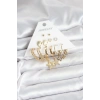 Gold Renk Yıldızlı Set 6 Çift Kadın Küpe Seti