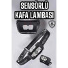Kafa Lambası Kamp Lambası Sensörlü Şarjlı Ayarlanabilir