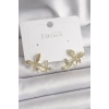 Pirinç Gold Renk Zirkon Taşlı Model Kadın Küpe - TJ-BKP9838