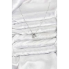 Pirinç Gümüş Renk Minimal Charmlı Kadın Kolye