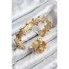 Pirinç Topcuk Model Gold Renk Bileklik Yüzük Set