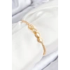 Pirinç Zirkon Taşlı Sonsuzluk Model Gold Renk Asansörlü Kadın Bileklik - TJ-BB7721