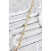 Pirinç Zirkon Taşlı Yonca Model Gold Renk Kadın Bileklik - TJ-BB7561