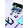 Powerbank Özellikli Kablosuz Bluetooth Kulaklık RGB Işıklı