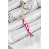 Seramik Motifli Pembe Balık Figürlü Model Krem İp Kadın Kolye - TJ-BKO10398