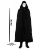 Siyah Kapüşonlu 120 cm Pelerin ve Beyaz Boyanabilir Tam Yüz Maske