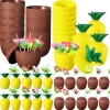 Tropikal Parti Bardak Seti – Ananas ve Hindistan Cevizi Şekilli Pipetli Bardaklar (20 Adet)