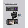 Üç Kameralı Araç DVR Full HD Gece Görüşlü ve 2 inç IPS Ekranlı