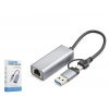 Usb 3.0 & Type-C Ethernet Adaptör Gigabit - Gri HDX7863