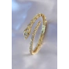 VIP Seri Yılan Model Gold Renk Kadın Kelepçe Bileklik - TJ-BB5489