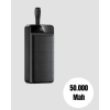 Yüksek Kapasiteli 50.000 mAh Powerbank – Type-C, Lightning ve Micro USB Uyumlu, Çoklu Cihaz Şarj Özellikli