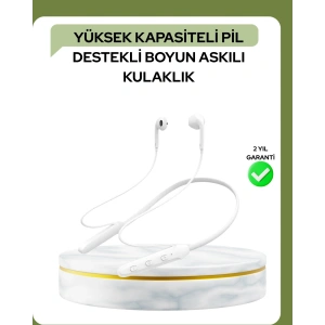 100 Saat Pil Ömrü Boyun Askılı Bluetooth Kablosuz Kulaklık