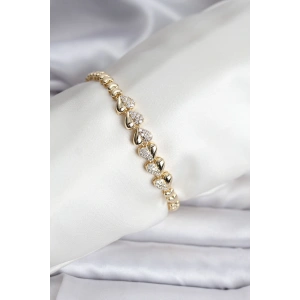 14K Gold Renk Kaplama Kalp Model CM Kadın Bileklik - TJ-BB8122