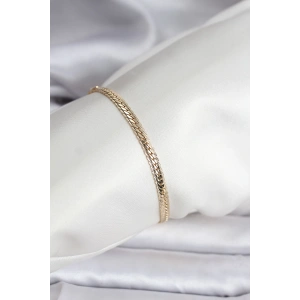14K Gold Renk Kaplama Lazer Ezme Zincir Model CM Kadın Bileklik - TJ-BB8130