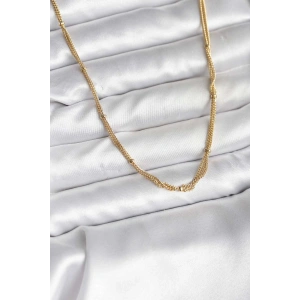 14K Gold Renk Kaplama Topçuk Zincirli Model CM Kadın Kolye - TJ-BKO10734