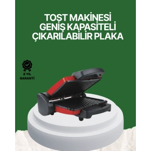 2000 Watt Teflon Tost Makinesi – Geniş Plaka, Ayarlanabilir Isı, Kolay Temizlik