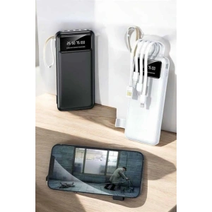 20.000 Mah Led Işıklı LCD Ekran USB Girişli Type-C Lightning Powerbank