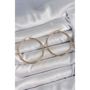 316 Çelik Gold Renk 43 mm Halka Model Kadın Küpe - TJ-BKP10510