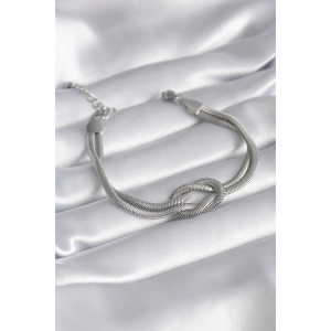 316L Çelik Çelik Gold Renk İtalyan Zincir Düğüm Model Kadın Bileklik - TJ-BB5860