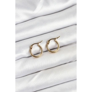 316L Çelik Gold Renk 12 mm Halka Kadın Küpe - TJ-BKP11224