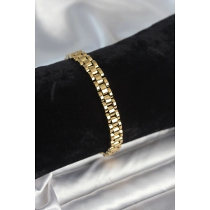 316L Çelik Gold Renk 7 mm Kalınlık Erkek Bileklik - TJ-EB3763