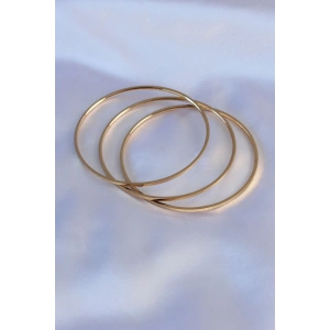 316L Çelik Gold Renk Ajda Model Kadın 65 mm Bilezik - TJ-BB5361