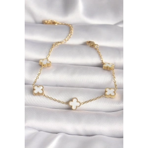 316L Çelik Gold Renk Baby Boy Yonca Model Kadın Bileklik - TJ-BB6640