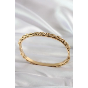 316L Çelik Gold Renk Burgu Zincir Model Kadın Kelepçe - TJ-BB5904