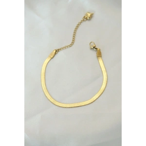 316L Çelik Gold Renk İtalyan Zincirli Bileklik - TJ-BB4103