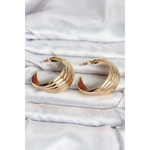316L Çelik Gold Renk Yarım Halka Model Kadın Küpe - TJ-BKP11502
