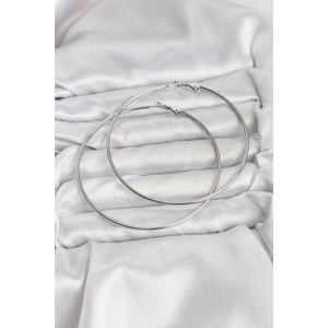 316L Çelik Gümüş Renk 75 mm Halka Küpe - TJ-BKP11509