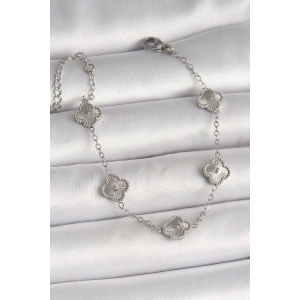 316L Çelik Gümüş Renk İşlemeli Baby Boy Yonca Model Kadın Bileklik