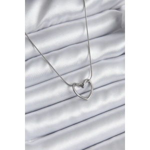 316L Çelik Gümüş Renk Kalp Model Kadın Kolye - TJ-BKO8118