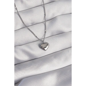 316L Çelik Gümüş Renk Kalp Model Love Kolye - TJ-BKO8932