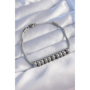 316L Çelik Gümüş Renk Oval Figürlü Bileklik - TJ-BB6097