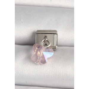 316L Çelik Gümüş Renk Pembe Zirkon Taşlı Model Nomination Charm - TJ-BC1319