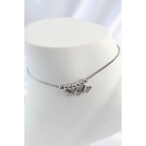 316L Çelik Gümüş Renk Simli Kelebek Model Kadın Halhal