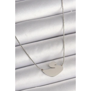 316L Çelik Gümüş Renk Zincir Kuğu Model Kadın Kolye - TJ-BKO9872