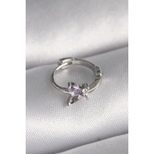 316L Çelik Gümüş Renk Zirkon Taşlı Model Tragus Piercing - TJ-PR1329