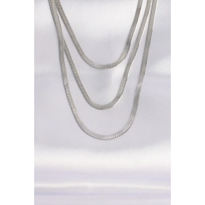 316L Çelik İtalyan Zincir Gümüş Renk Çoklu Kolye - TJ-BKO8698