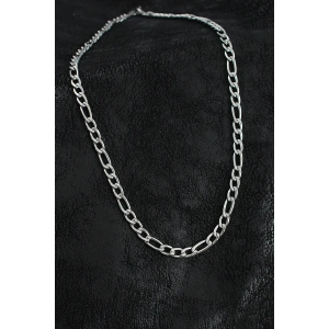 316L Çelik Kalın Figaro Zincir Model Gümüş Renk Erkek Kolye