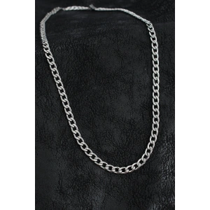 316L Çelik Kalın Klasik Zincir Model Gümüş Renk Erkek Kolye - TJ-ERK1398