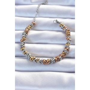 316L Çelik Karışık Renkli İç İçi Geçmeli Bombeli Bileklik